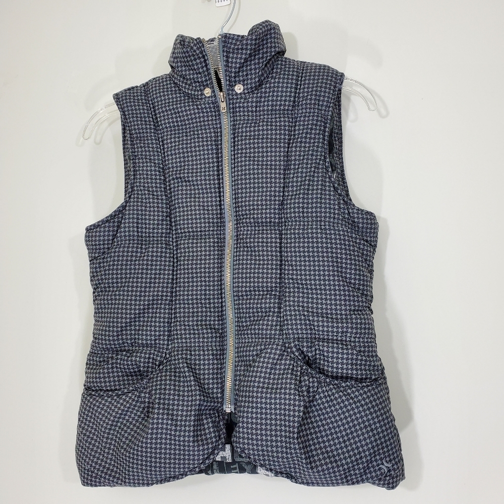 HURLEY Gray Houndstooth Vest, Size Small